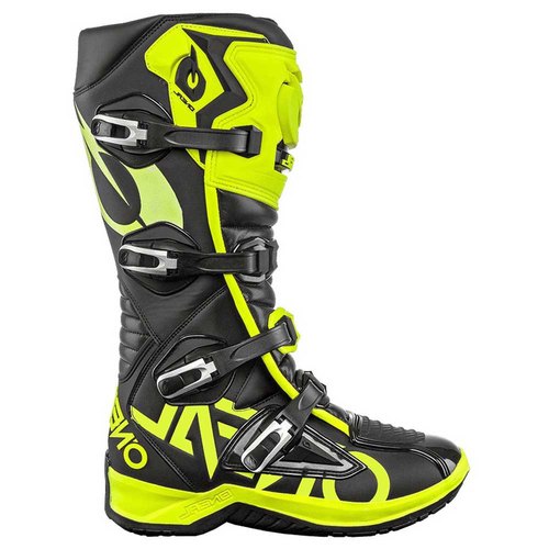 מגף רכיבה ONEAL RMX BOOTS שחור/צהוב מקצועי לשטח עם הגנה מחוזקת לקרסול, 4 אבזמי מתכת מיקרומטריים וסוליית גומי עם אחיזה גבוהה
