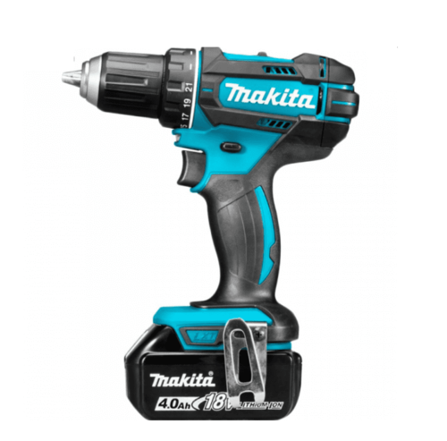 מברגה מקדחה נטענת + 2 סוללות 4 אמפר MAKITA DDF482RME 18V
