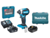 מברגת אימפקט נטענת 18V בראשלס + 2 סוללות 4 אמפר MAKITA DTD153RME BL