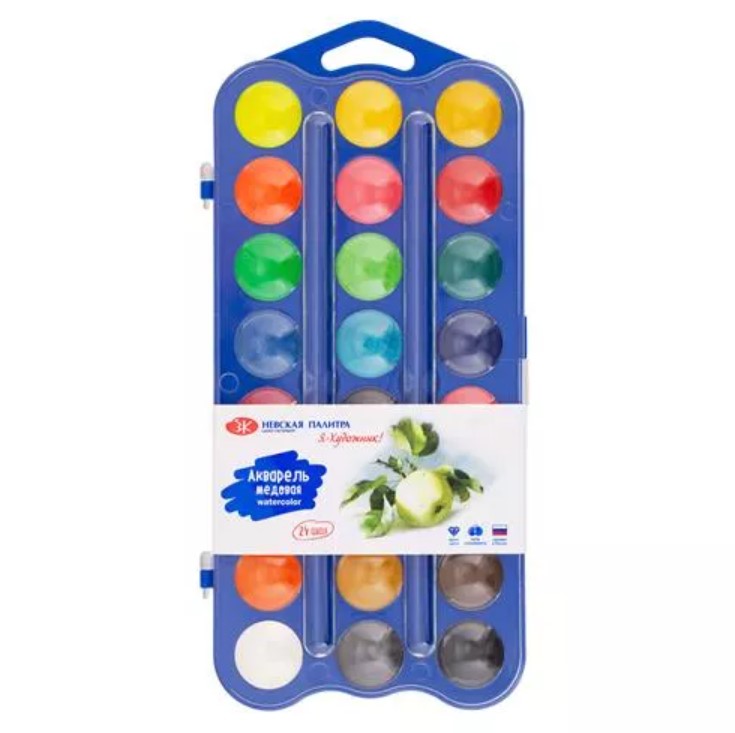 24 צבעי מים לילדים על בסיס דבש NEVA PALLETTE (כחול)