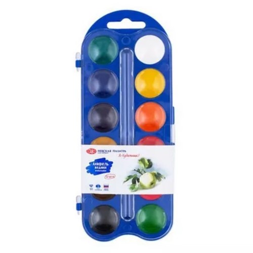 12 צבעי מים לילדים על בסיס דבש NEVA PALLETTE (כחול)