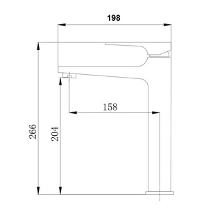 ברז גבוה פיה קבועה שחור מט 1501B סיוון אופיר
