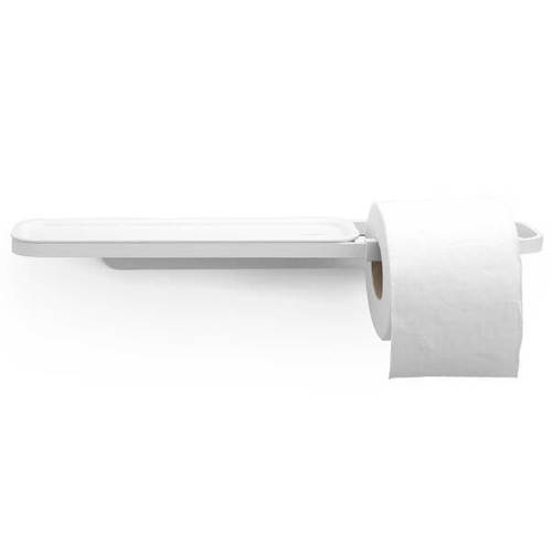 מתקן לנייר טואלט עם מדף, לבן מט Brabantia