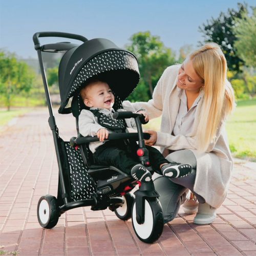 תלת אופן מתקפל סופר קומפקטי 7 ב 1 דגם 5 STR - שחור/לבן