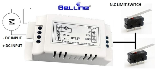 סט משדר RF ומקלט 9-12V DC להפעלת מנוע / כננת UP/DOWN
