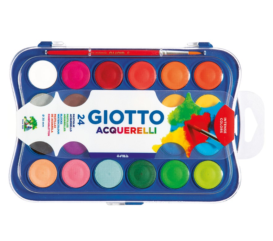 24 צבעי מים איכותיים לילדים GIOTTO