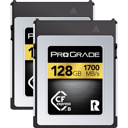 מארז זוג כרטיסי זיכרון ProGrade 128GB CFexpress 2.0 Gold