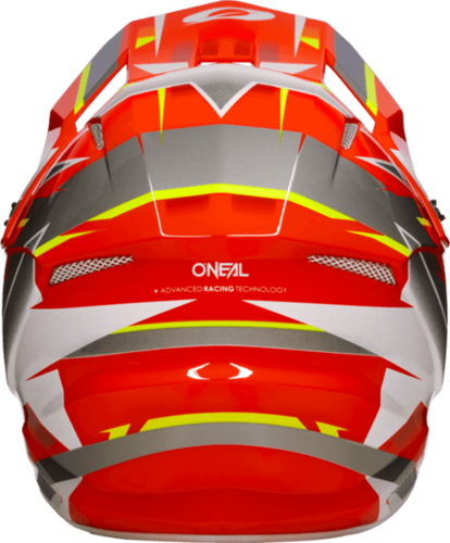 קסדת שטח ONEAL 3SRS RIDE V.23 בצבעים אדום אפור וצהוב עם מעטפת ABS, מערכת אוורור מתקדמת ובטנה נשלפת לרכיבת שטח מקצועית