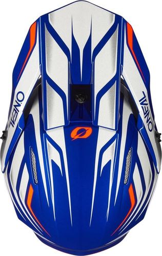 קסדת שטח ONEAL 3SRS VERTICAL V.23 בצבע כחול לבן כתום עם מעטפת ABS, מערכת אוורור מתקדמת, בטנה נשלפת ואבזם כפול D לרכיבת שטח מקצועית