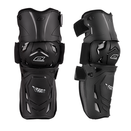 מגני ברכיים ONEAL TYRANT MX KNEE GUARD שחור עם מערכת מפרקים כפולה, רצועות אלסטיות ומחברי QR, מק