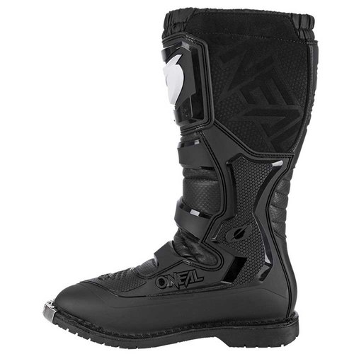 מגף רכיבה שחור ONEAL RIDER PRO BOOTS עם מגן מתכת קדמי, 4 אבזמי Snap-Lock מתכווננים ופנים רשת אוויר לרכיבת שטח מקצועית