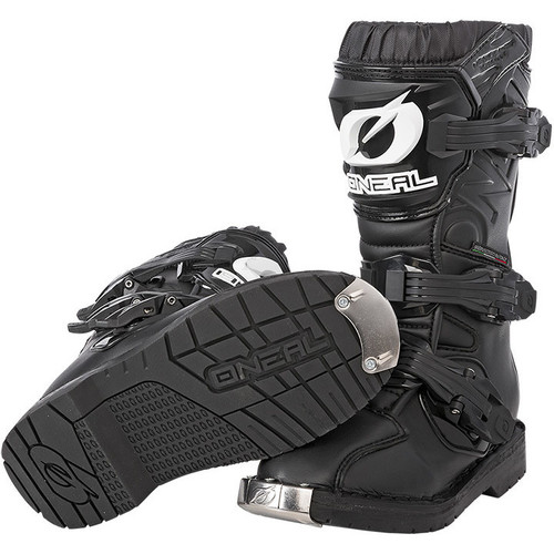 מגף רכיבה ילדים שחור ONEAL YOUTH RIDER PRO BOOTS עם מערכת 4 אבזמים מתכווננים, הגנה מתכתית קדמית ופנים רשת אוויר לנוחות מרבית ובטיחות מוסמכת