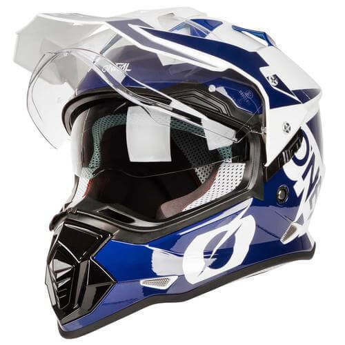 קסדת אדוונצ'ר ONEAL SIERRA 2 ADVENTURE בצבע כחול ולבן עם עדשת Pinlock למניעת ערפל, מעטפת ABS איכותית ומערכת אוורור מתקדמת לרכיבה בטוחה ונוחה