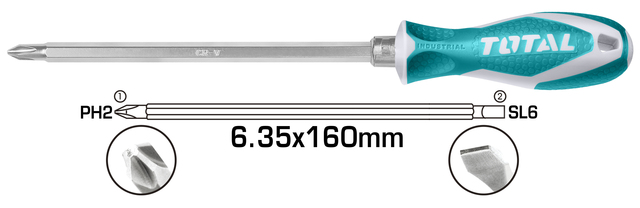 סט 2 מברגים ב-1 6.3×160 מ"מ PH2
