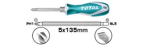 סט מברגים 2 ב-1 PH1+SL5 5×135 מ