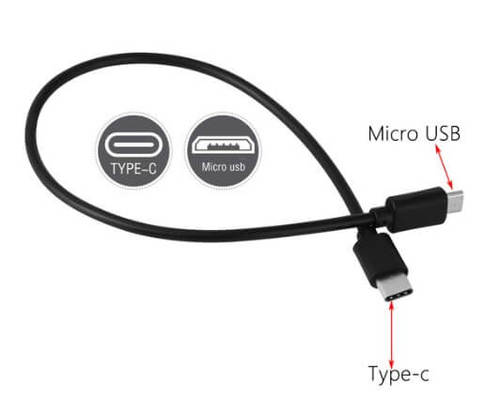 מתאם MICROUSB זכר ל USB Type C זכר