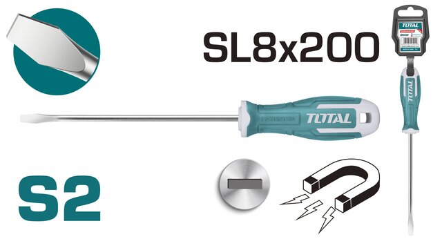 מברג חריץ SL 8×200 מ"מ 1 יח