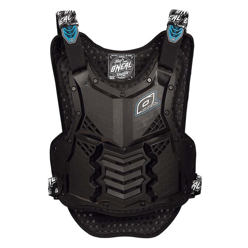 מגן חזה צבי צב ONEAL HOLESHOT ROOST GUARD SHORT V.15 שחור עם הגנה מפרקית לחזה ועמוד השדרה וחגורת כליות אלסטית מתכווננת