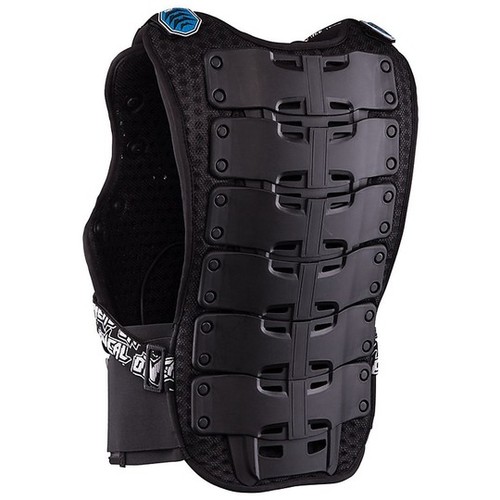 מגן חזה צבי צב שחור ONEAL HOLESHOT ROOST GUARD LONG מפלסטיק יצוק עמיד עם חגורת כליות אלסטית מתכווננת להגנה מקסימלית על החזה ועמוד השדרה