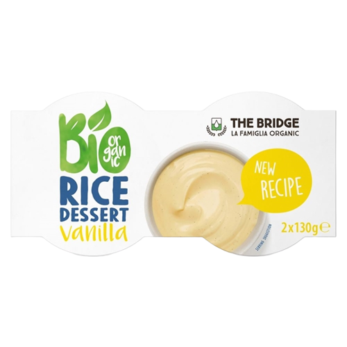 מעדן אורז אורגני - וניל 2X130 גרם דה ברידג' Organic Rice Dessert 2X130 gr The Bridge