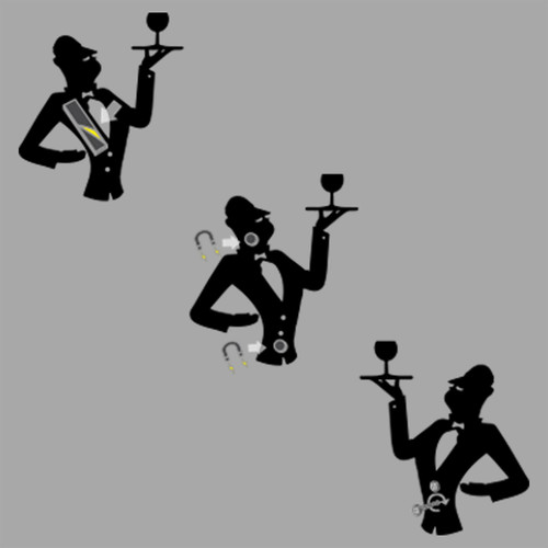 מתלה למגבת מטבח בדמות מלצר יין Artori design
