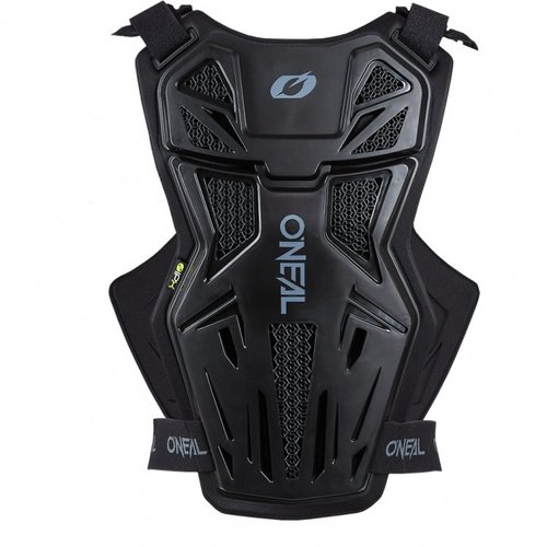 מגן חזה ONEAL SPLIT CHEST PROTECTOR LITE שחור קל משקל עם רצועות מתכווננות, קצף ביולוגי פנימי ועיצוב מאוורר לרכיבה בטוחה ונוחה