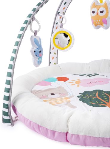 משטח פעילות חיות וחיוכים עם 4 מצבי פעילות וקשת מנגנת ומאירה - ורוד