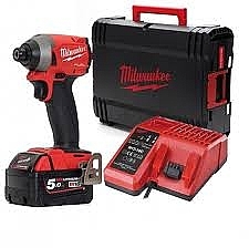 מברגת אימפקט בראשלס + סוללה Milwaukee Fuel M18 FID2 5Ah
