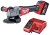 משחזת זווית 18V ללא פחמים + סוללה 5.0AH דגם Milwaukee M18 FSAG125X