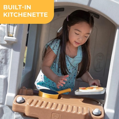 בית משחק הרפתקאות קסומות לילדים עם 2 קומות, מגלשה ומטבחון 4133