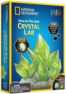ערכת מדע לילדים: קריסטל זוהר בחושך + זכוכית מגדלת