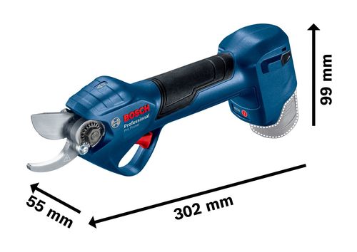 מזמרה מקצועית נטענת בראשלס + 2 סוללות 3 אמפר BOSCH PRO PRUNER 12V BRUSHLESS