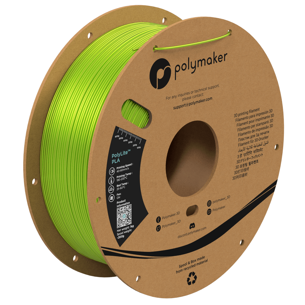 פילמנט משי ליים 1 ק"ג 1.75 מ"מ- Polylite PLA Silk LIME