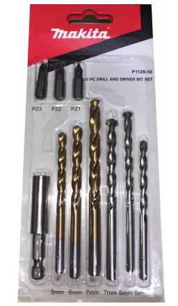 סט 10 מקדחים וביטים MAKITA P1129-10