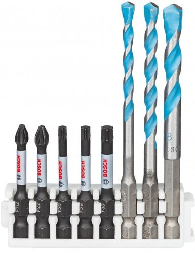 סט 8 מקדחים וביטים רב תכליתיים Bosch HEX-9