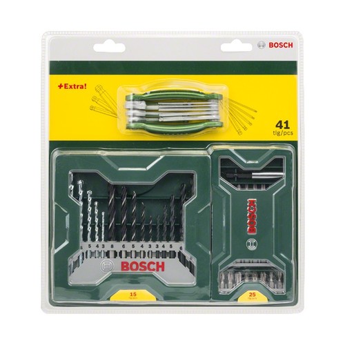 סט 41 חלקים ביטים ומקדחים + סט מפתחות הלן BOSCH X-line