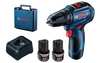 מברגה/מקדחה נטענת בראשלס + 2 סוללות 2 אמפר BOSCH GSR 12V-30 EC