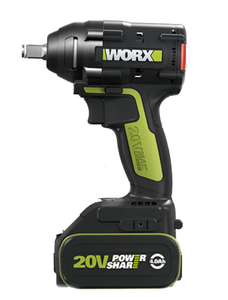 מפתח רטיטה 1/2 נטען בראשלס + 2 סוללות 4 אמפר WORX WU279 20V Brushless