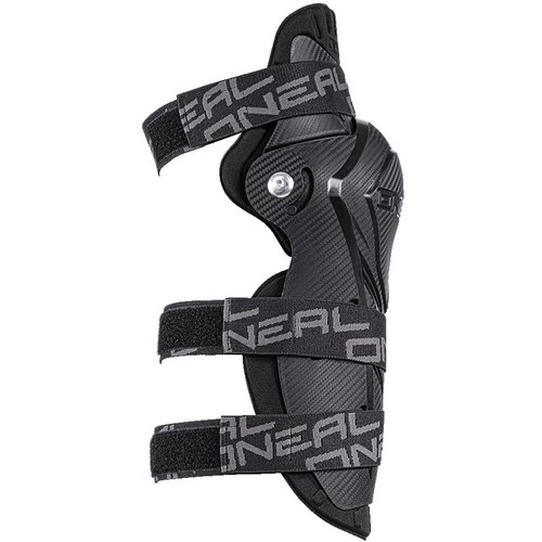 מגני ברכיים ONEAL PUMPGUN MX CARBON KNEE GUARD דגם 0256-206 בצבע שחור קרבון עם פלסטיק יצוק עמיד, ריפוד תרמי מלא ורצועות אלסטיות עם Velcro למיגון מקסימלי ונוחות יוצאת דופן לרוכבי אופניים ואופנועים