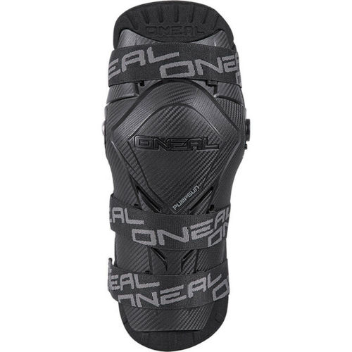 מגני ברכיים ONEAL PUMPGUN MX CARBON KNEE GUARD דגם 0256-206 בצבע שחור קרבון עם פלסטיק יצוק עמיד, ריפוד תרמי מלא ורצועות אלסטיות עם Velcro למיגון מקסימלי ונוחות יוצאת דופן לרוכבי אופניים ואופנועים