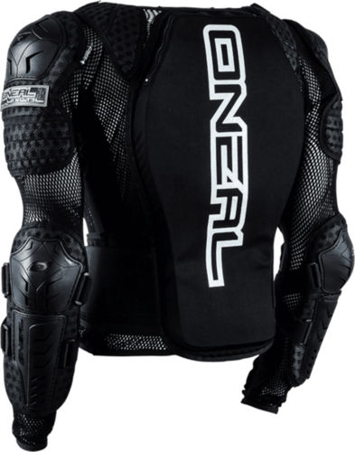 מגן גוף רשת ONEAL UNDERDOG PROTECOR JACKET שחור לילדים עם הגנה על כתפיים מרפקים אמות וגב, מערכת אוורור מתקדמת וחגורת כליות אלסטית