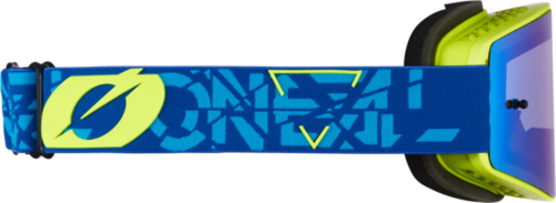 משקפי אבק ONEAL B-20 GOGGLE STRAIN בצבע כחול עם עדשה כחולה, עדשה יצוקה תלת מימדית עם ציפוי נגד שריטות, קצף תלת שכבתי ורצועה עם פסי סיליקון - מק