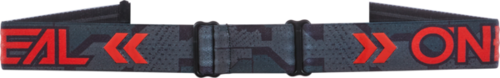 משקפי אבק ONEAL B-10 GOGGLE CAMO שחורים עם עדשה שקופה תלת-ממדית, רצועה מתכווננת עם פסי סיליקון וציפוי נגד שריטות לרכיבה מקצועית