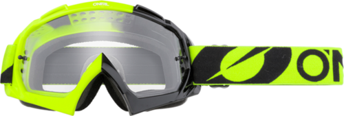 משקפי אבק ONEAL B-10 GOGGLE TWOFACE בצבע צהוב-שחור עם עדשה שקופה 3D, רצועה מתכווננת ופסי סיליקון, מספקים הגנה מושלמת מאבק ופגיעות לפעילות שטח מקצועית