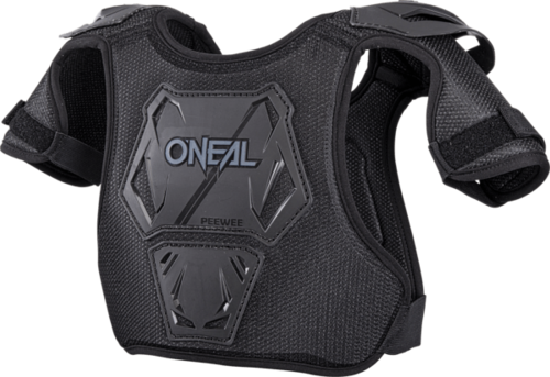מגן חזה ONEAL PEEWEE CHEST GUARD שחור לילדים גילאי 4-9, עם מעטפת Airmesh וקצף מחורר לנשימה משופרת, פלסטיק יצוק להגנה מקיפה על כתפיים חזה וגב