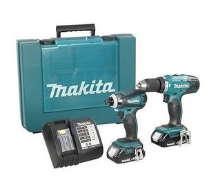 סט נטען 18V אימפקט + מברגה מקדחה + 2 סוללות 1.5 אמפר MAKITA DLX2142Q1