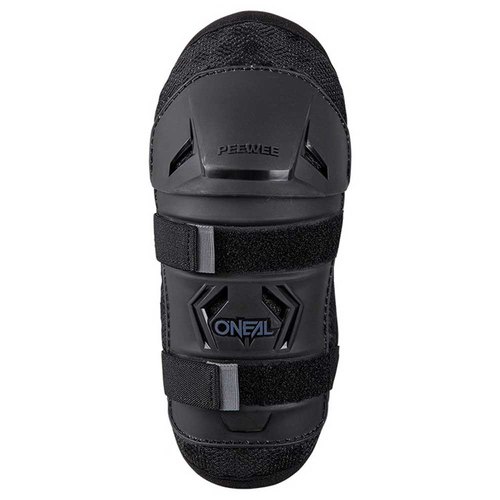 מגני ברכיים ילדים ONEAL PEEWEE KNEE GUARD בצבע שחור עם מעטפת Airmesh קצף מחורר, חלק פלסטיק יצוק בהזרקה מחולק ל-2 חלקים ורצועות אלסטיות להתאמה מושלמת לילדים בגילאי 4-9