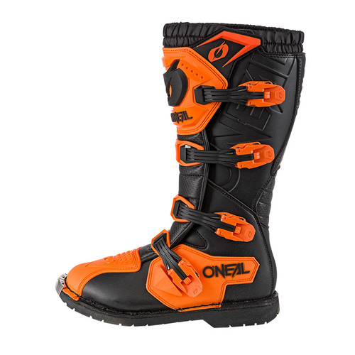 מגף רכיבה ONEAL RIDER PRO בצבע שחור וכתום עם הגנת מתכת על הבוהן, 4 אבזמי Snap-Lock מתכווננים ופנים רשת אוויר - מק