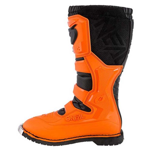 מגף רכיבה ONEAL RIDER PRO בצבע שחור וכתום עם הגנת מתכת על הבוהן, 4 אבזמי Snap-Lock מתכווננים ופנים רשת אוויר - מק
