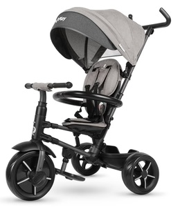 תלת אופן מתקפל ריטו סטאר Rito Star עם גגון XXL, גב גבוה וידית חדשה - אפור